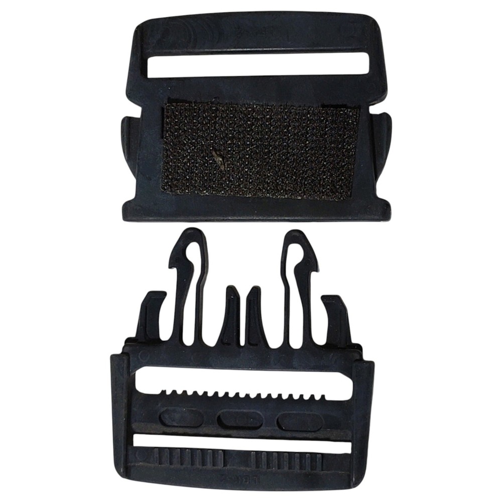 2" Side-Release Quick-Adjust Buckle – Black Plastic, Hook-n-Loop Backing