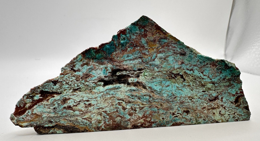 Congolese Chrysocolla Specimen - Polished Front & Base - End Cut Lapidary
