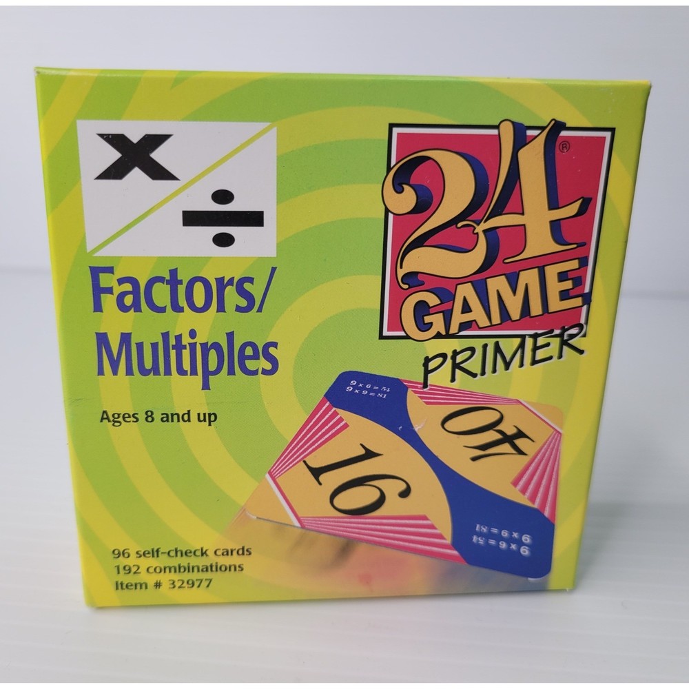 24 Game Math Flashcards Factors Multiples #32977 Homeschool Study Tool Learning