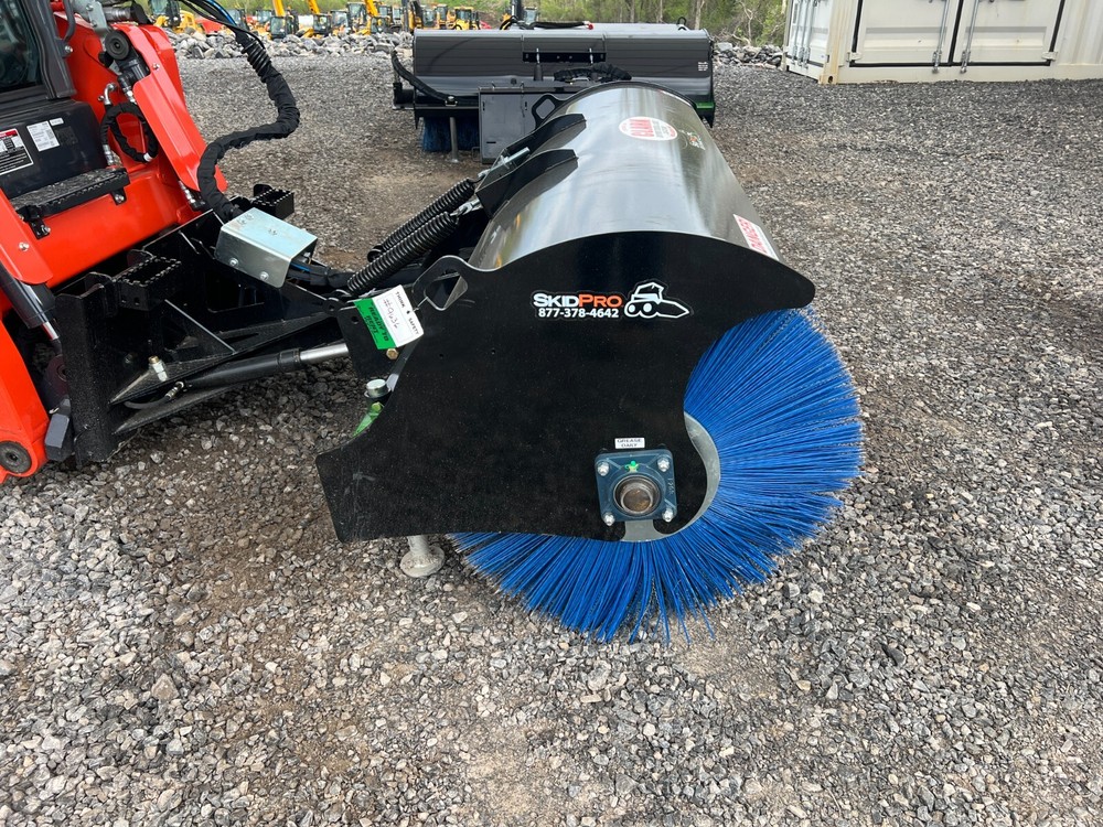 2025 84" Hydraulic Angle Broom Skid Steer Attachment. Regular Flow Hydraulics.