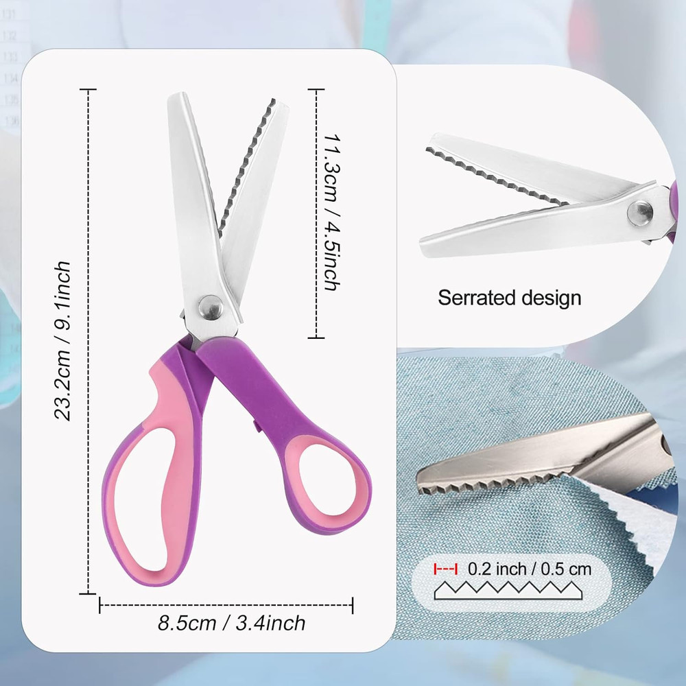 Pinking Shears for Fabric Cutting, Zig Zag Scissors, Scrapbook Scissors Decorati