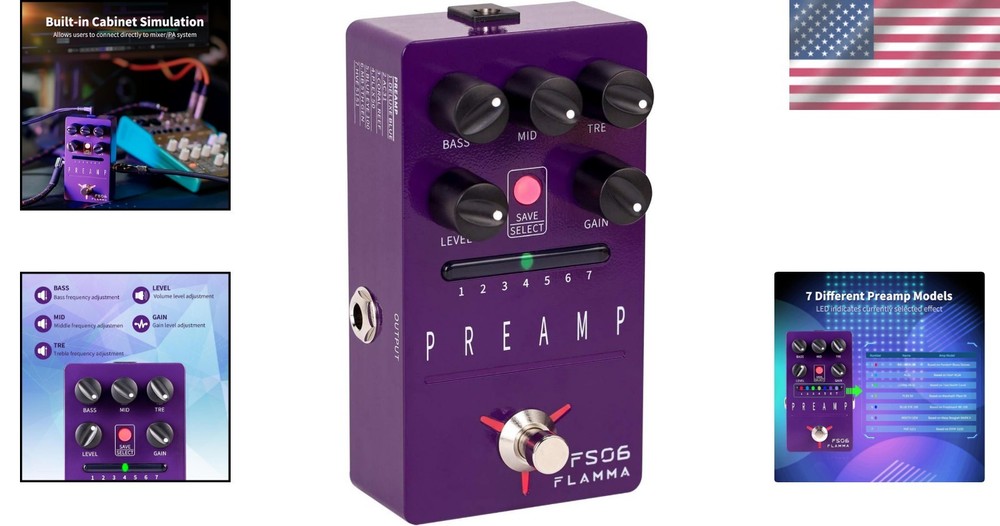 FS06 Digital Preamp Pedal with 7 Versatile Models & Cabinet Simulation
