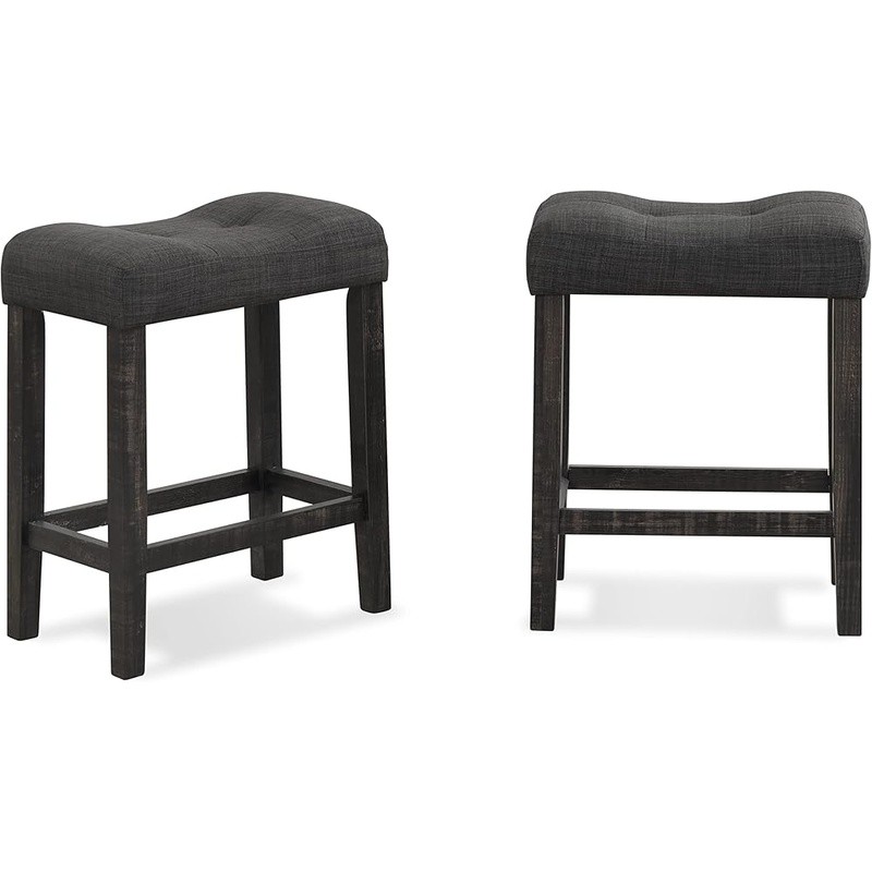 Counter Height Dining Set W/ Button Tufted Stools Upholstered Soft Fabric New