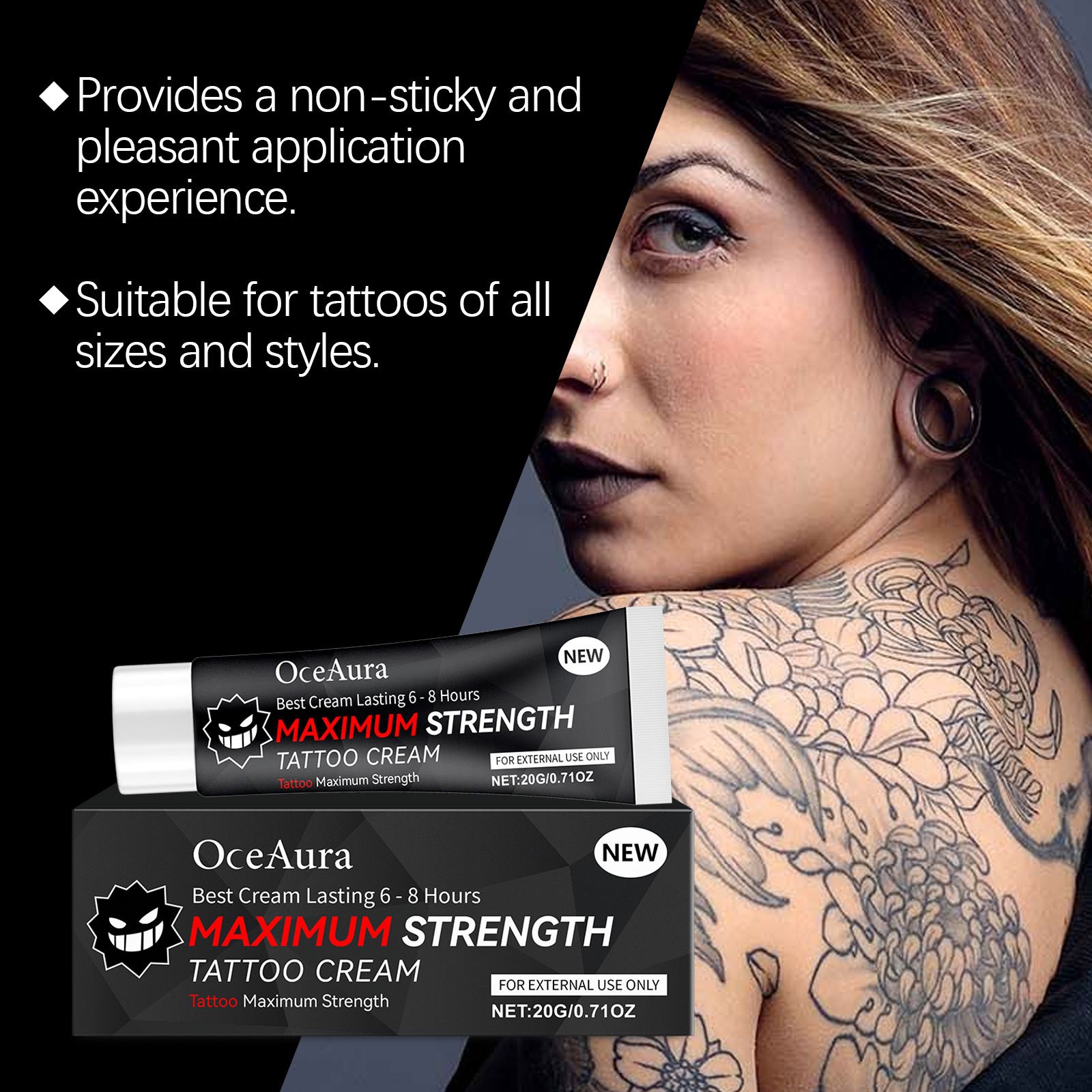 2PCS Tattoo Numibing Cream Gel 20g-Up to 6 Hours Extra Strength for Tattoos