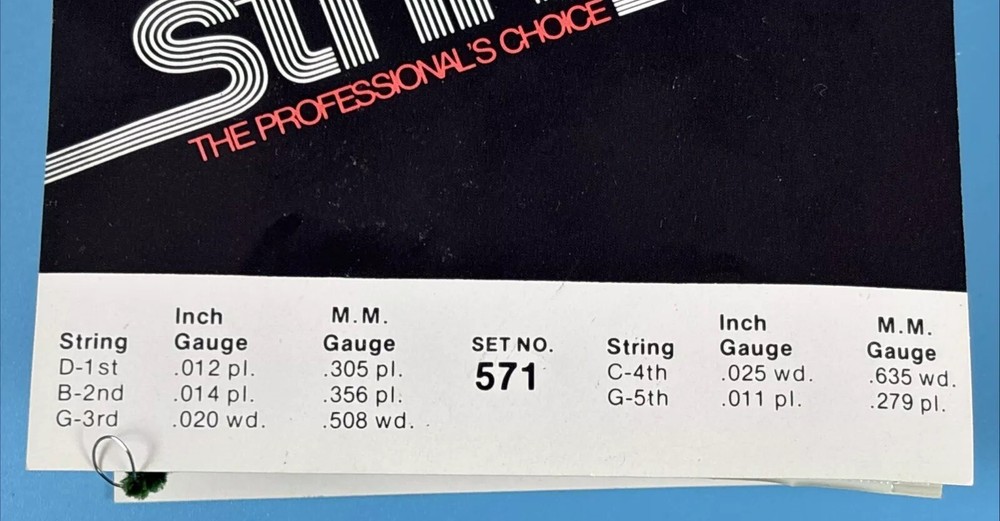 Gibson Banjo String Sets Med Guage Labeled: .014, .020, & .025 Unknown Accuracy