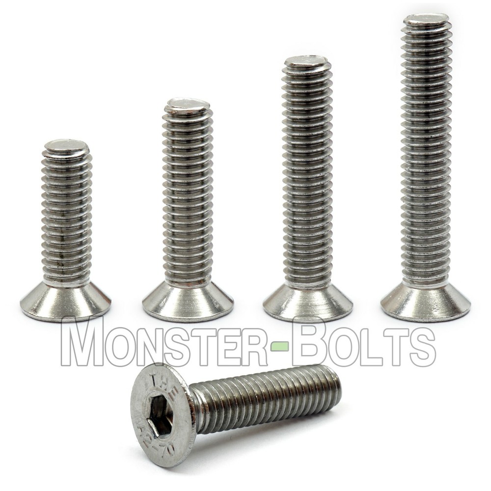 #4-40 Stainless Steel Flat Head Socket Cap Screws, SAE 82° Countersunk 18-8 A2
