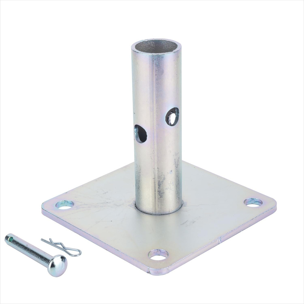 5"X5"X1-5/16"Od Galvanized Scaffold Base Plates Silver 4Pack.