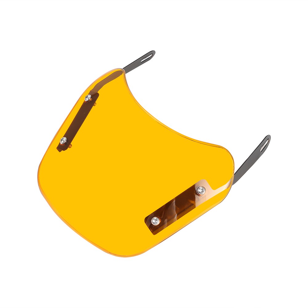 Yellow Round Headlight Motorcycle Windshield Windscreen Fairing 5-7'' Universal