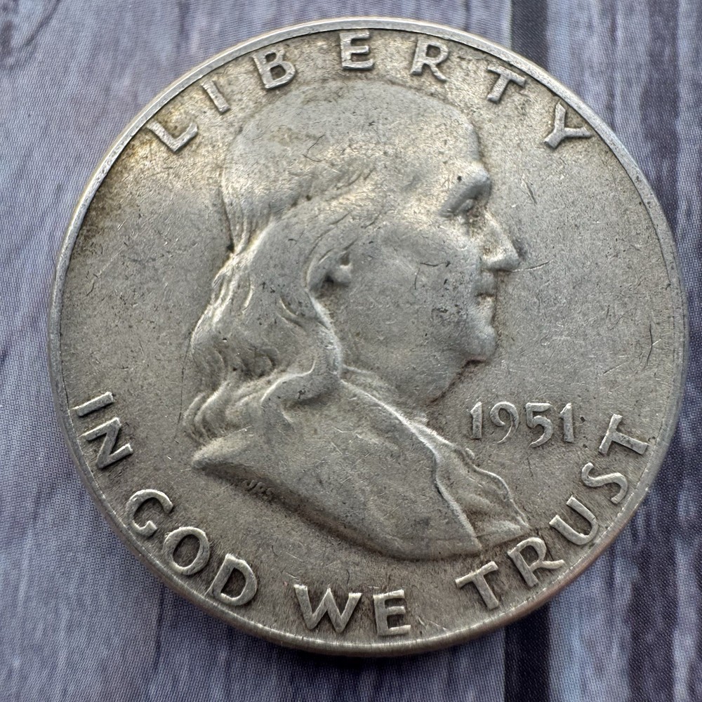 1951 BEN FRANKLIN HALF DOLLAR 90% SILVER