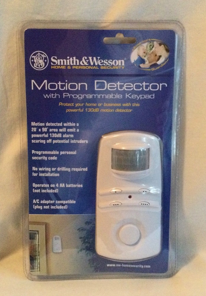 NEW Smith & Wesson Motion Detector With Programmable Keypad 130db Home Security