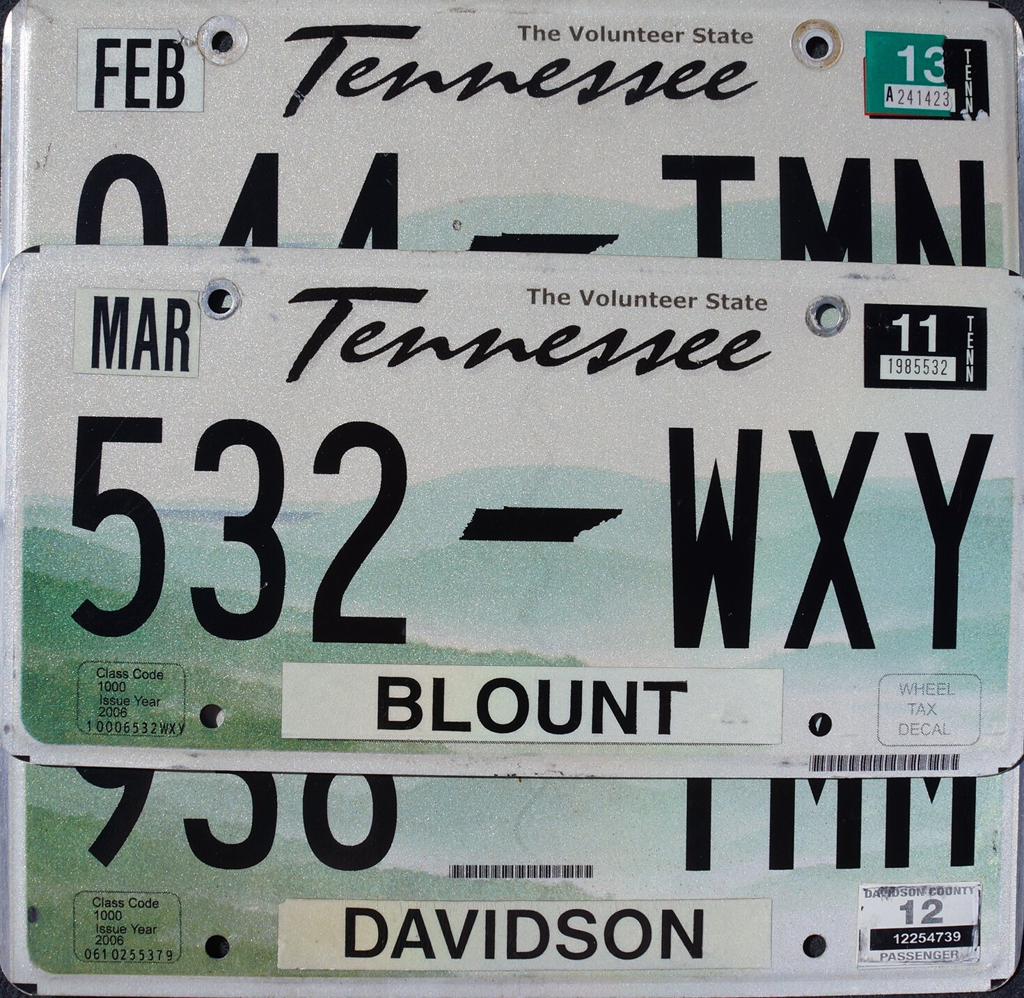 TENNESSEE LICENSE PLATES Rolling Hills Green Flat License Plate Tags Random #