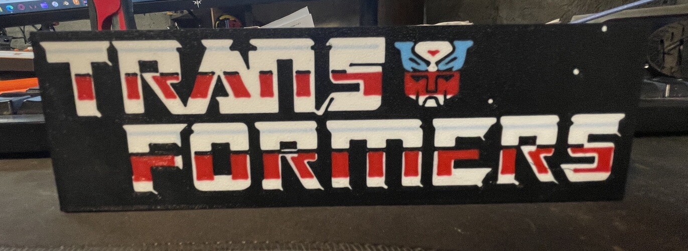 Transformers Logo Plaque Sign 8” Hang Or Stand Amazing detail!