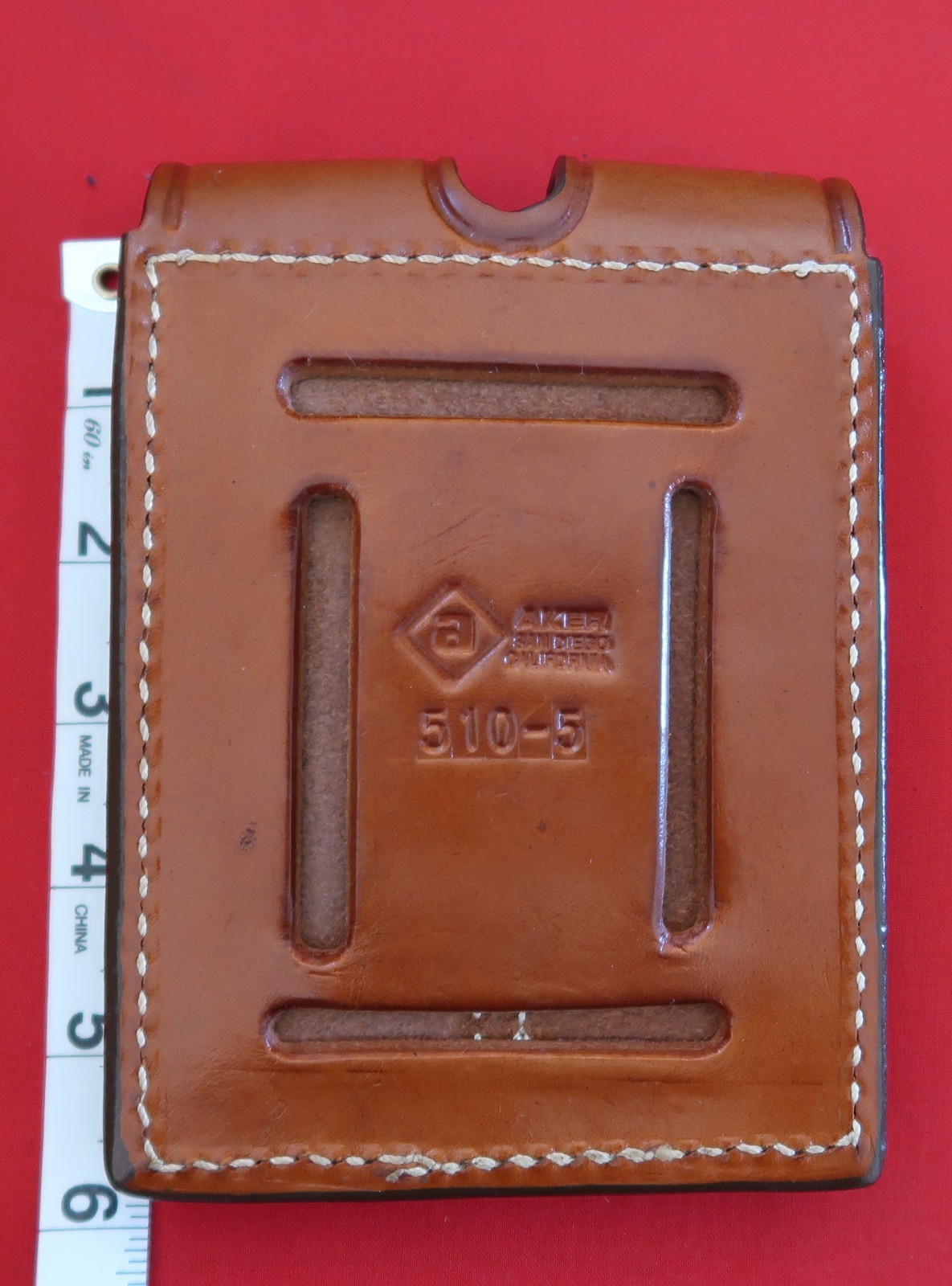 AKER Brown Leather Dual Double Magazine Pouch Model 510-5