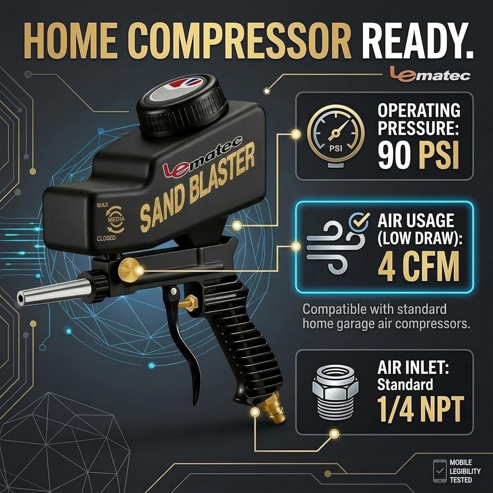 Efficient Air-Powered Sand Blaster Gun Kit - Precision Control & Durable Design