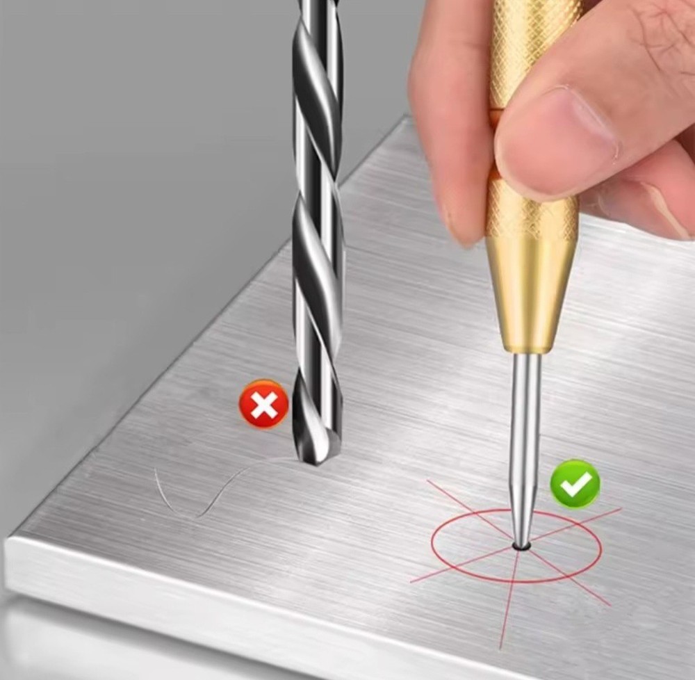 AUTOMATIC ADJUSTABLE PUNCH SNAP PUNCH CENTERING METAL HOLES