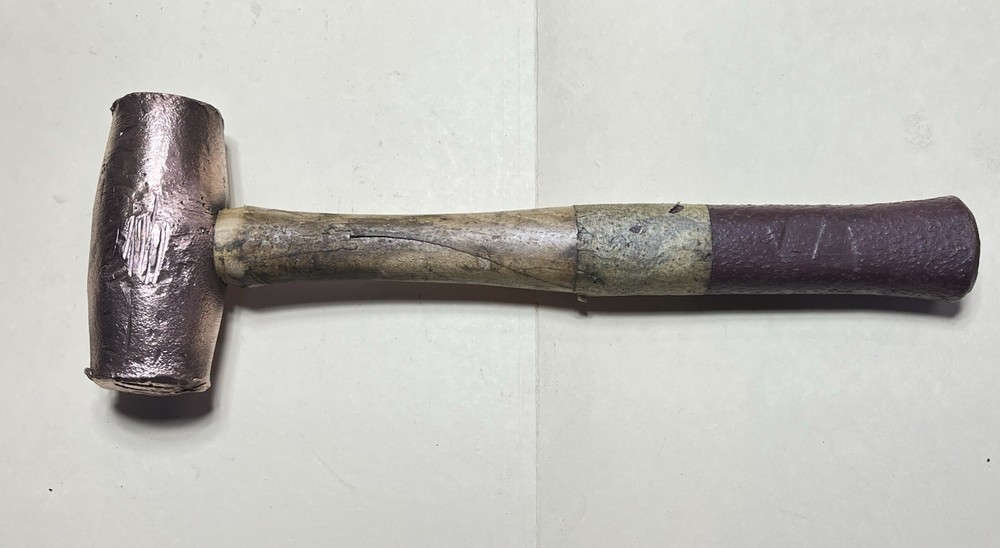 Vintage 3lb. 5oz. Copper Mallet Handle Split Used