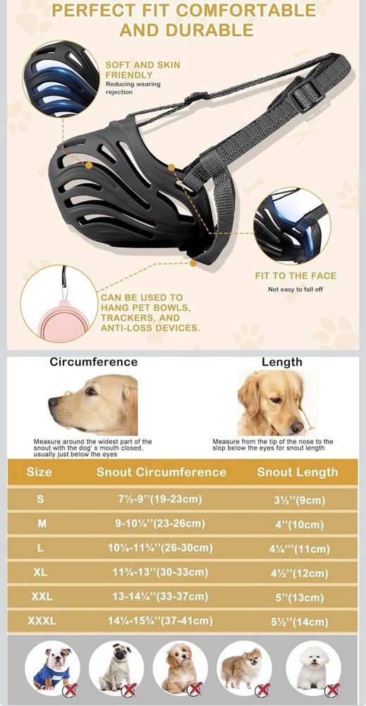 Adjustable Soft Breathable Rubber Nylon Dog Muzzle Basket Design Multiple Sizes