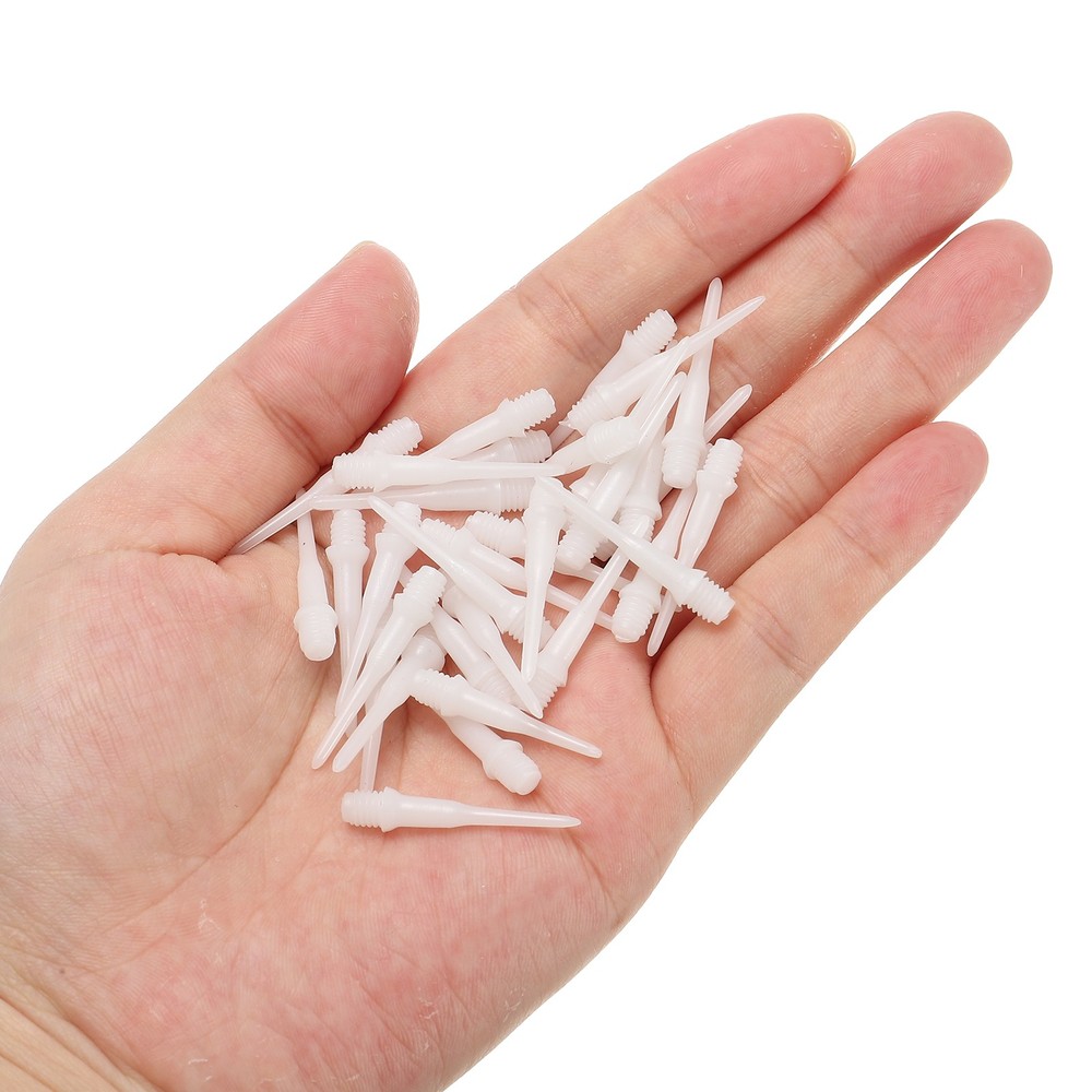 Plastic Dart Tips, 100 Pack 2BA Thread Soft Dart Tips Dart Accessories, White