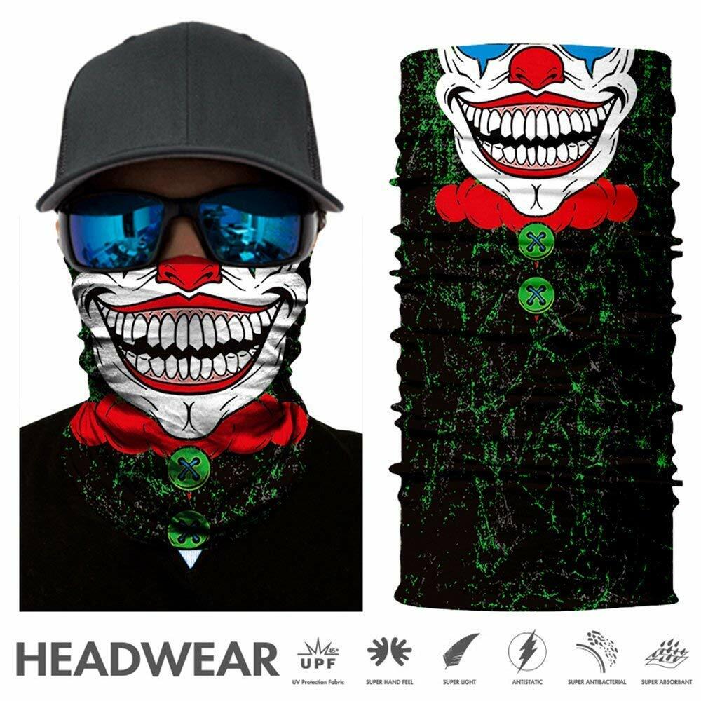 UV Protection Joker Skull Face Mask Bandanas Neck Gaiter Headwear Magic Scarf US