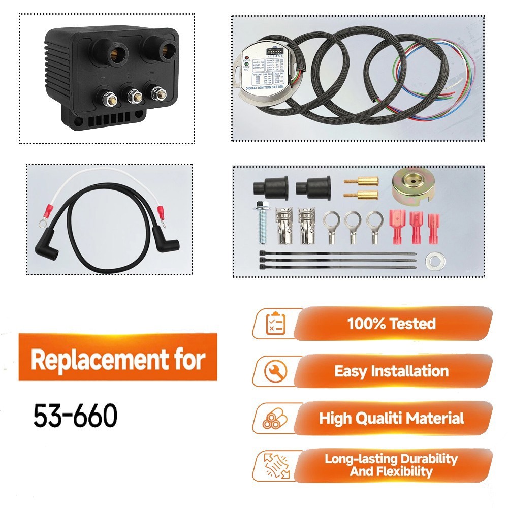 Single Fire Programmable Ignition Kit For 1970-03 Harley-Davidson Big Twin Evo