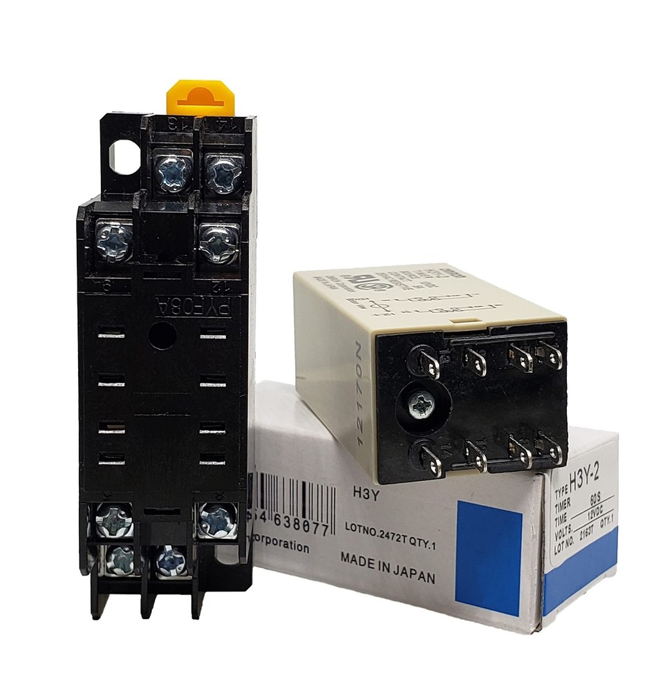 AC 110V Delay Timer Time Relay H3Y-2 0-60S Second & Base Socket DPDT (AC 110V)