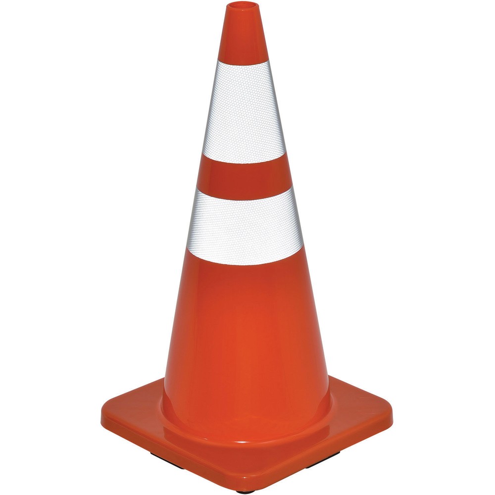 28" Reflective Traffic Cone Solid Orange Base 7 lbs