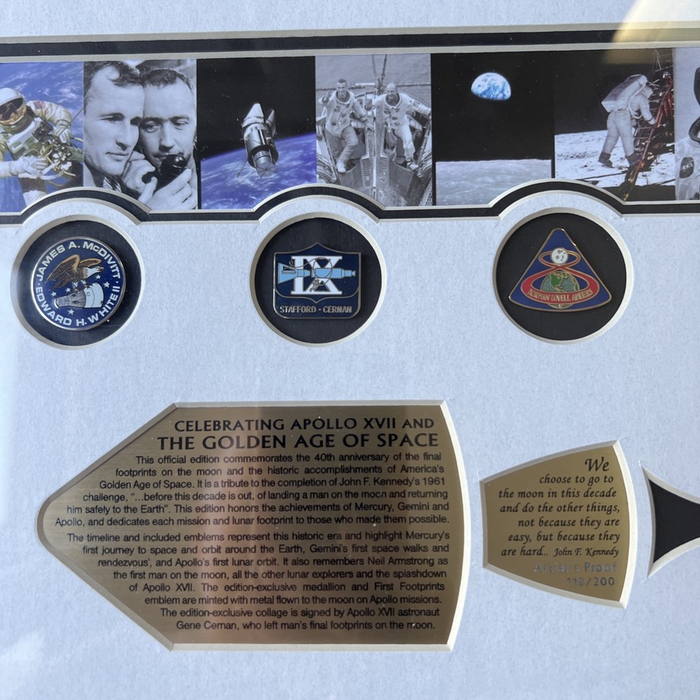 GENE CERNAN APOLLO 17 SIGNED AUTOGRAPHED Framed