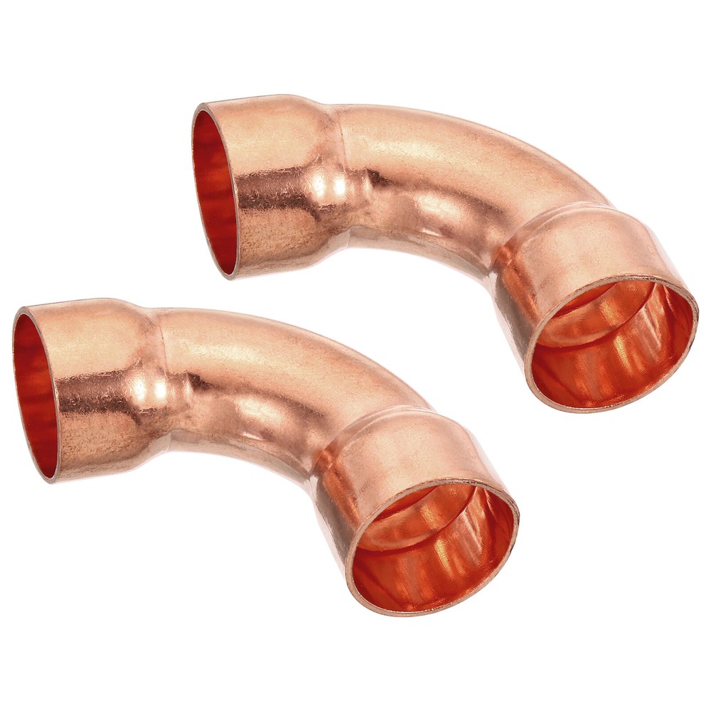 2pcs 7/8" ID Elbow Copper Pipe Fitting Connector Sweat Solder Welding Connection