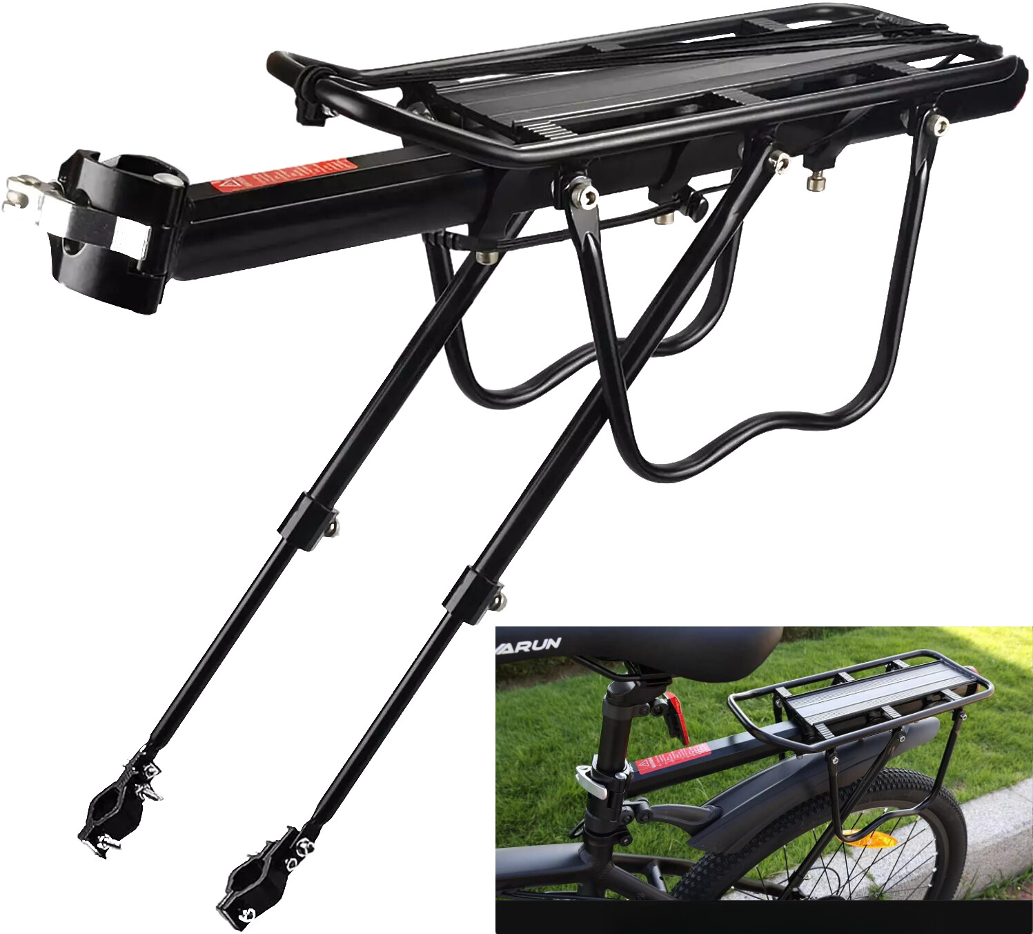 Bike Rear Cargo Rack Luggage Carrier Pannier Bicycle Alloy Fender Mountain Bike