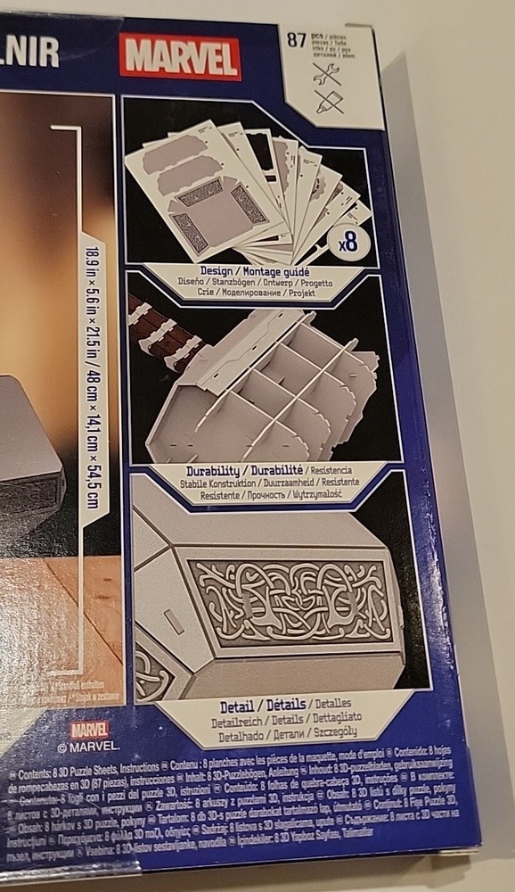 Marvel: 4D Build Thor Mjolnir Hammer 3D Puzzle Spin Master