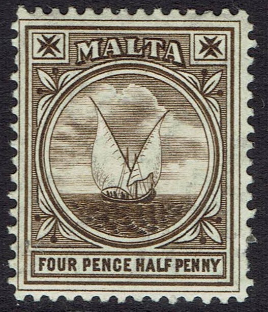 MALTA 1904 GOZO BOAT 41/2D WMK MULTI CROWN CA
