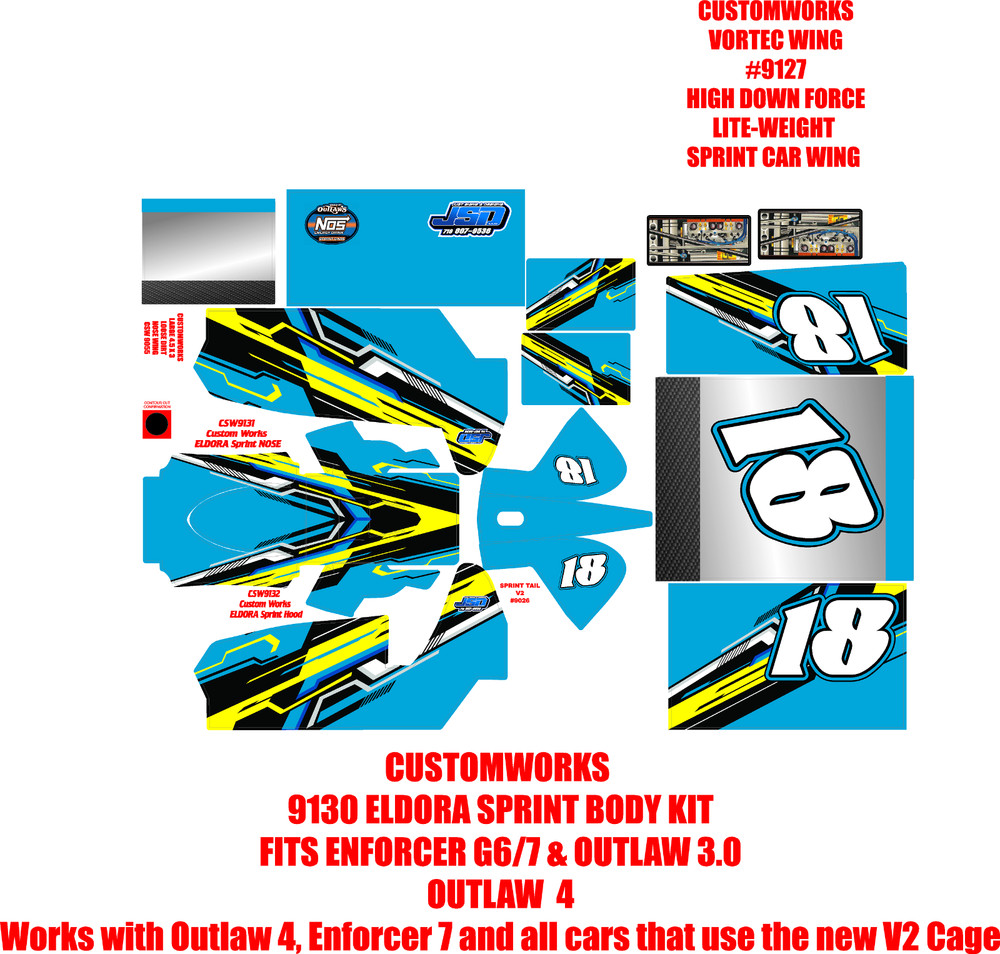 CUSTOMWORKS ELDORA  SPRINT CAR 9130 REGREG  WRAP KIT