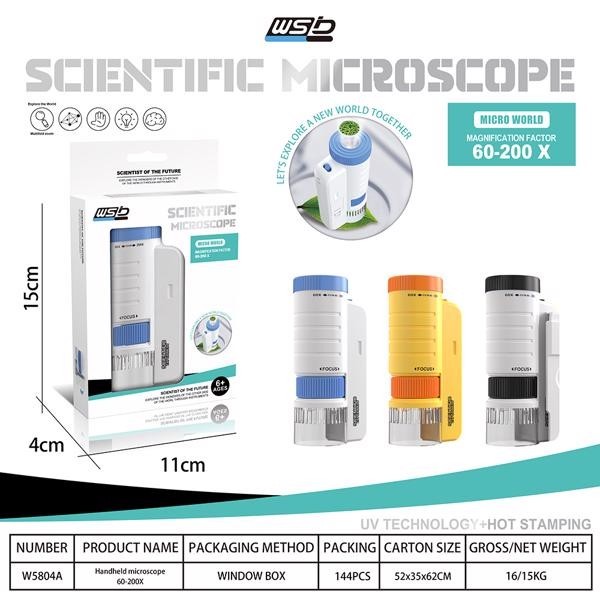 Children's Handheld Microscope Optical HD Portable Microscope with LED Light