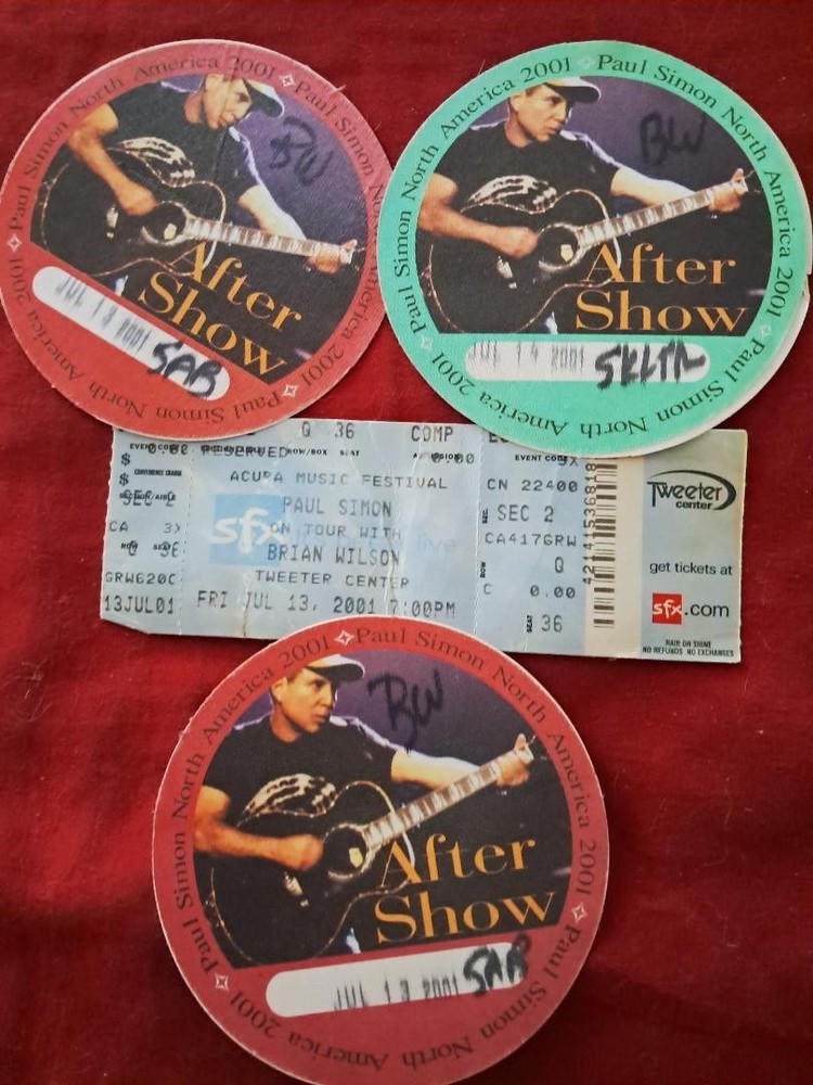 Paul Simon Ticket & 3 Backstage Passes