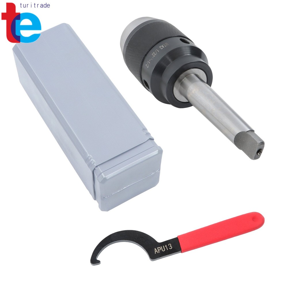 MT2 Morse Taper Keyless Drill Chuck 1/32 to 1/2" with Solid Shank