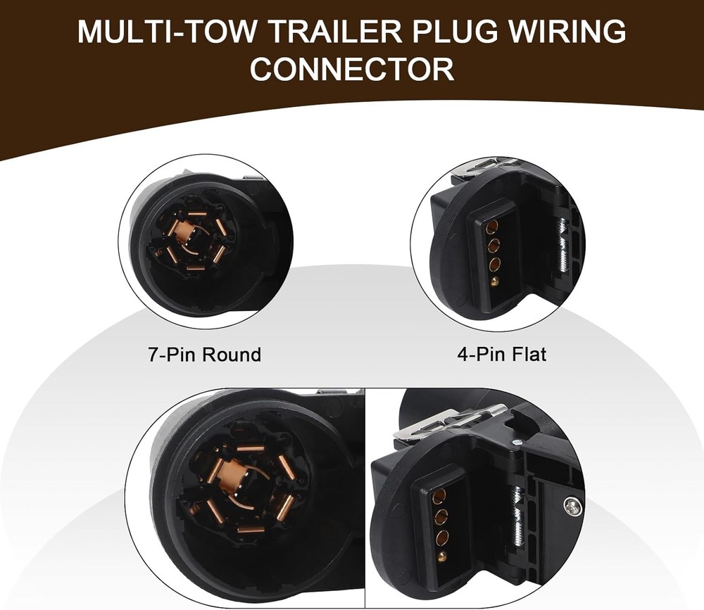 7 Pin to 4 Pin Flat Trailer Plug Adapter