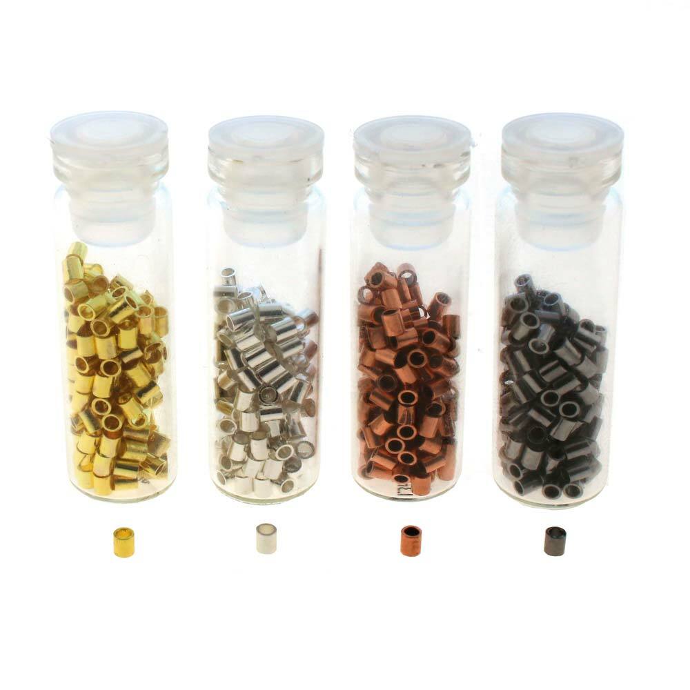 Beadsmith Crimp Tubes 1.3mm, Basic Elements by Beadsmith, 4 Color Variety Pack