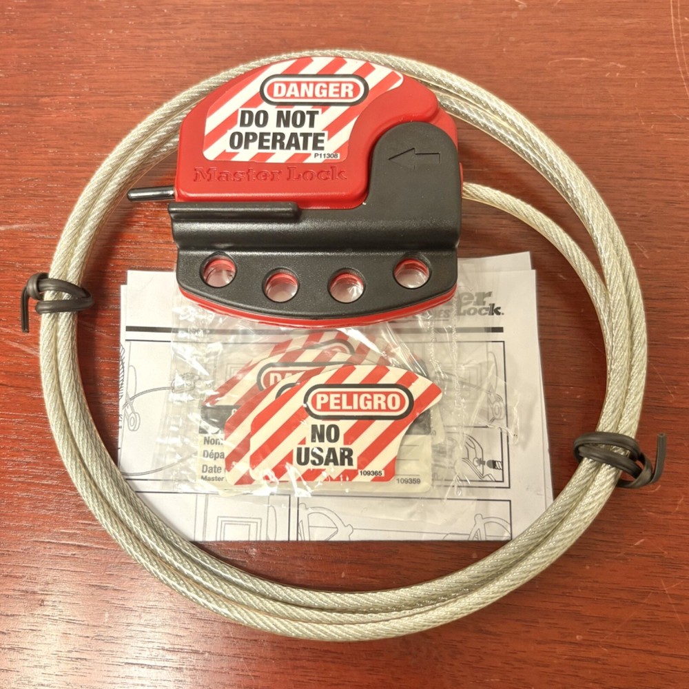 Master Lock Adjustable Cable Lockout, 4mm x 6 Ft. Cable (1.8m), Model S806