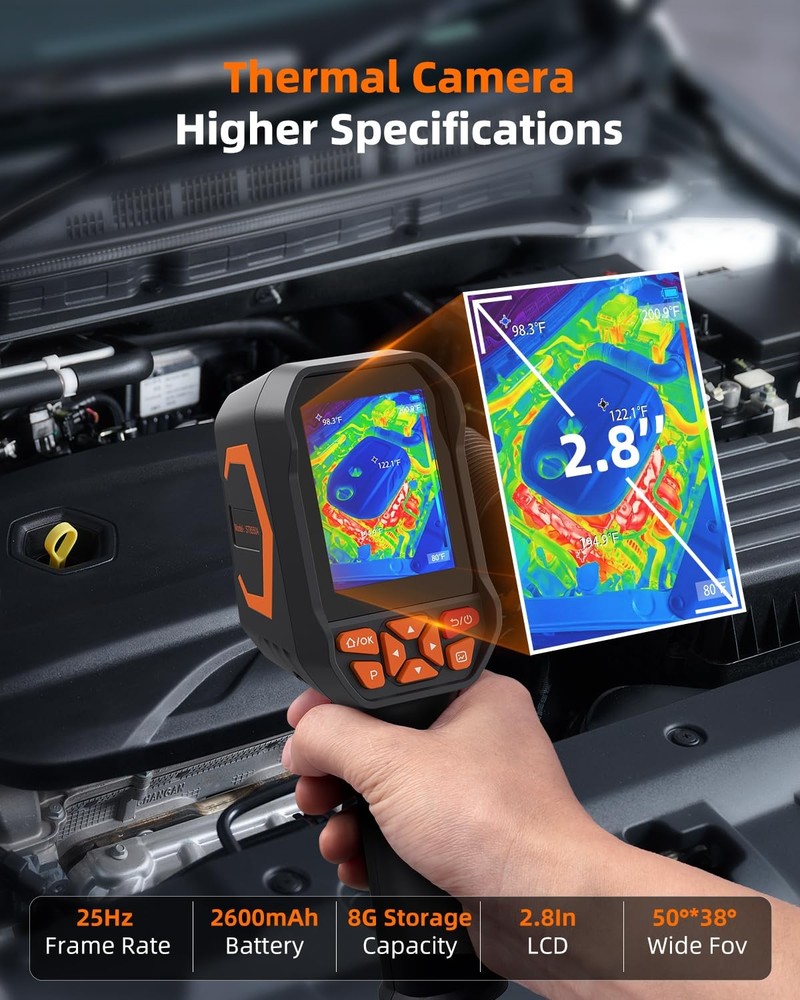 Infrared Thermal Camera, Thermal Imaging Camera with Laser Pointer, 256*192 T...