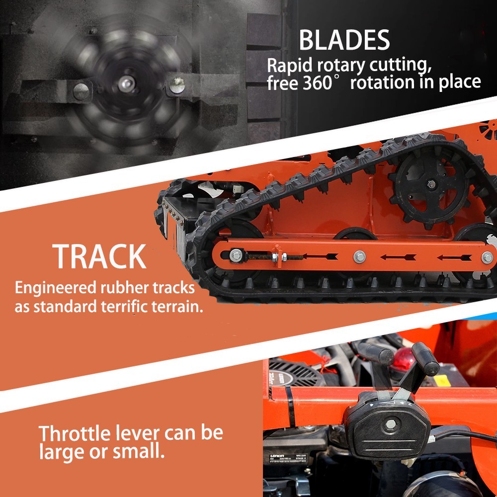 9HP Remote Lawn Mower with Snow Shovel Control Lawn Mower Electric Start EPA USA