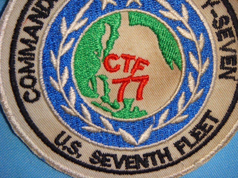VIETNAM WAR PATCH, US 7th FLEET COMMANDER TASK FORCE CTF- 77