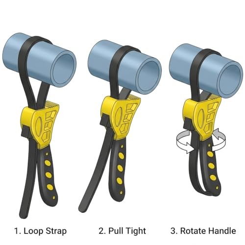 Adjustable Rubber Strap Wrench Set 24" & 19.7" – Multi-Purpose Grip Tool for
