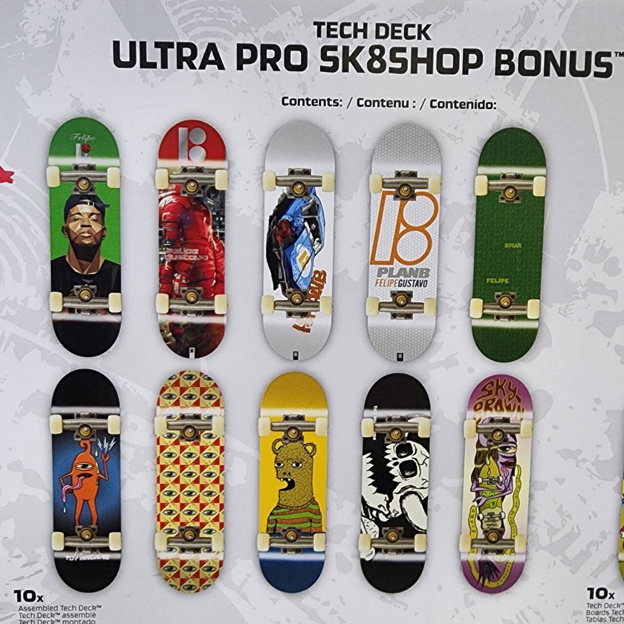 Tech Deck Ultra Pro Bonus 20-Pack Plan B Toy Machine Felipe Gustavo Sky Brown