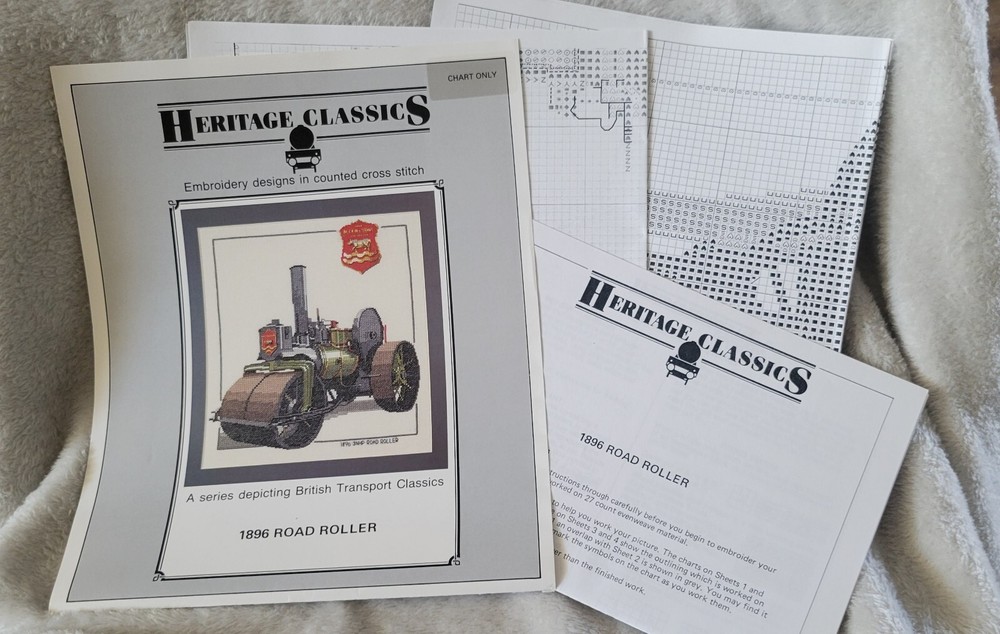 Heritage Classics Counted Cross Stitch 1896 Road Roller Pattern