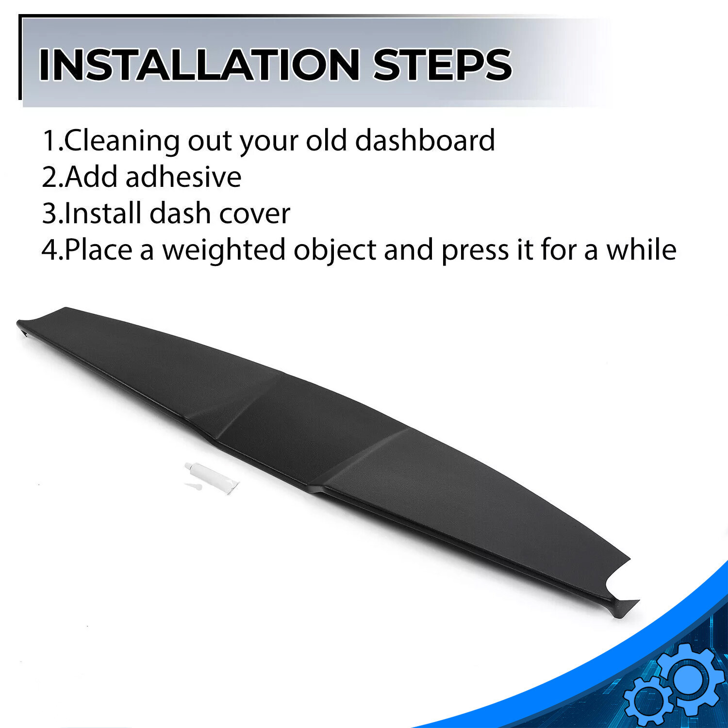 #12509LLBLK Overlay Dashboard Dash Cover Pad ABS For Ford Mustang Base 2005-2009