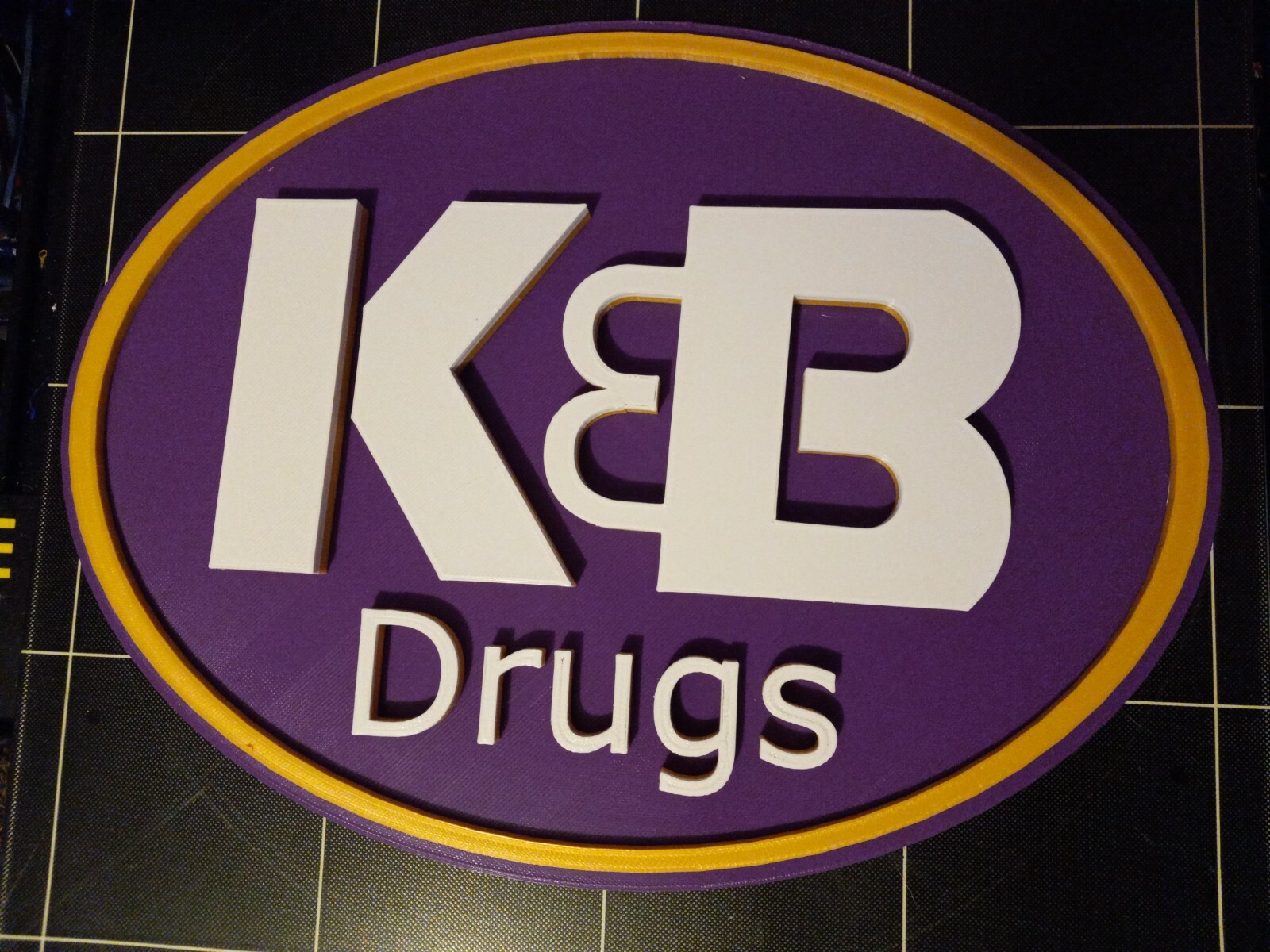 Vintage K&B Drugs Logo Sign,3D printed. 12" O.D. 3D Graphics reproduction logo