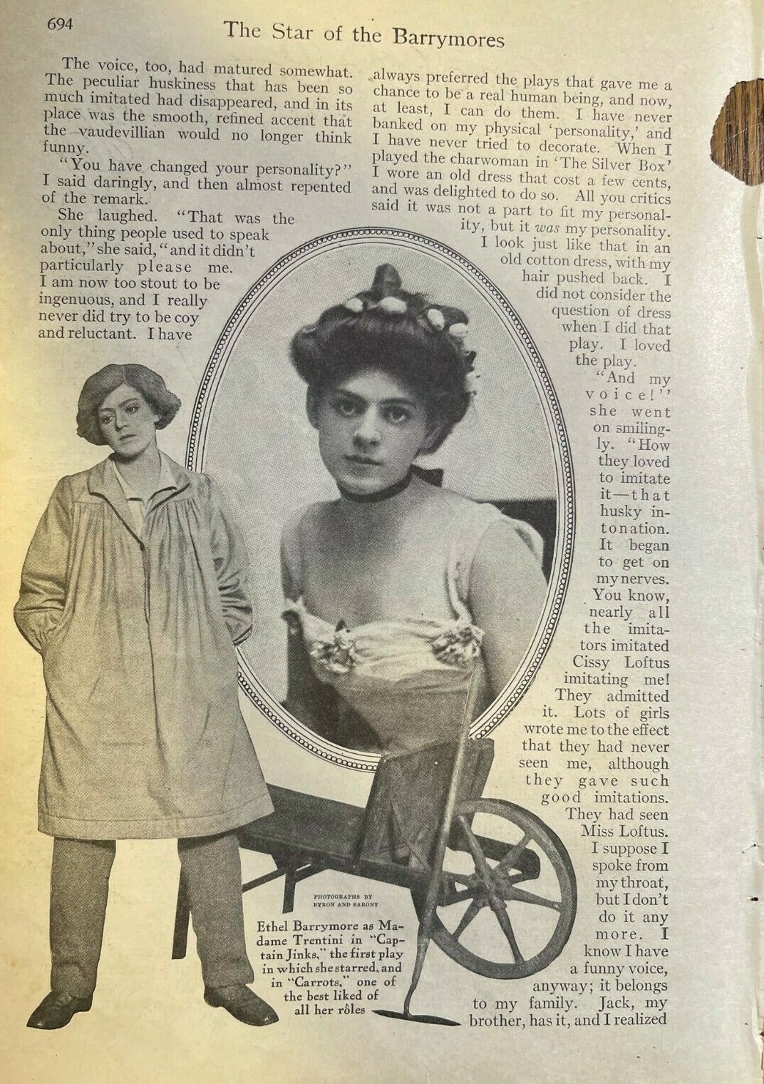 1912 Actress Ethel Barrymore illustrated