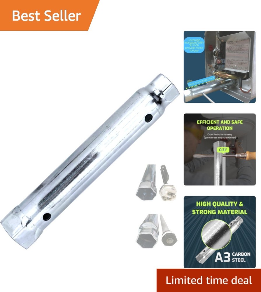 Rv Water Heater Anode Rod & Element Socket Wrench - 10" Dual Hex Extra Torque...