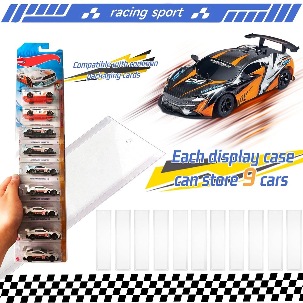 12 Pack Model Car Wall Display Compatible with Packaged Hot-Wheels Match-Box ...