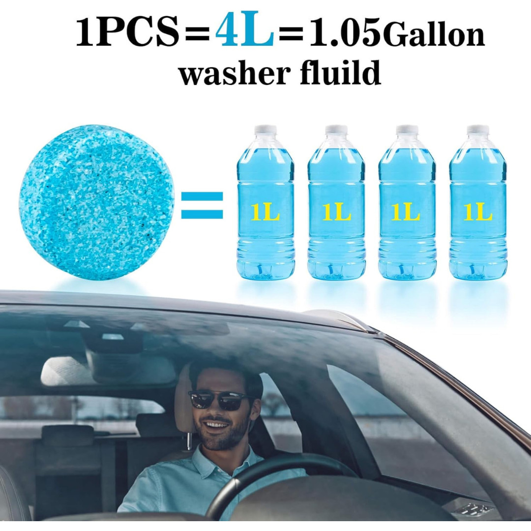 Car Windshield Washer Tablets - 100 PCS Washer Fluid Tablets Glass Cleaner Conce